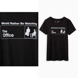 TORRID Slim Fit Crew Tee - I RATHER BE WATCHING The Office Black